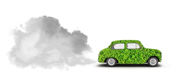 Концепция загрязнения выхлопными газами экологически чистого автомобиля — стоковое фото