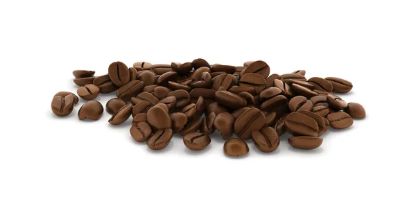 Kaffebönor som isolerad på vit bakgrund 3d — Stockfoto