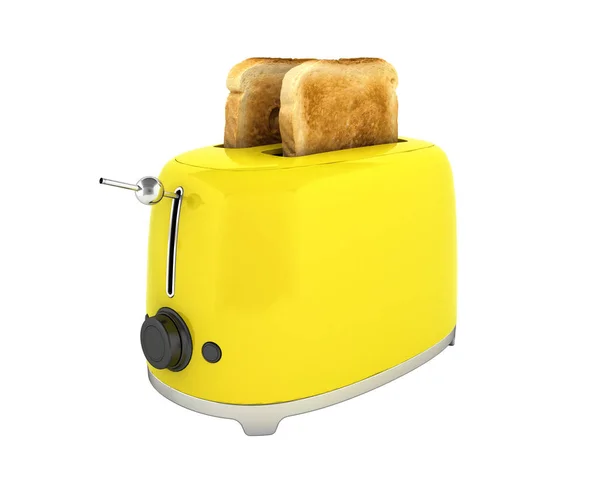 Toaster with toasted bread without shadow on white background Ki — Stock Photo, Image