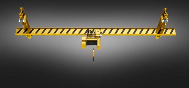 siyah degrade arka plan 3d üzerinde havai vinç