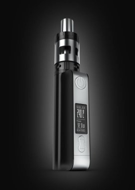 siyah degrade arka plan 3d elektronik cigarett kutu modu 