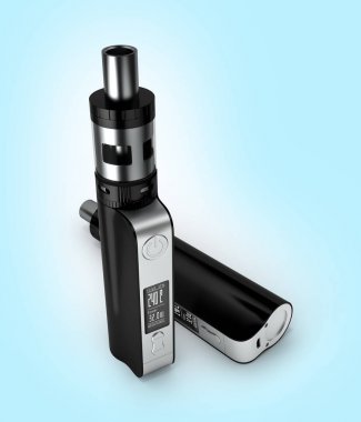mavi gradyan arkaplan 3d üzerindeki elektronik puro kutusu kipi