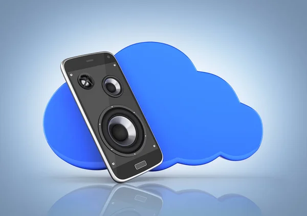 Concept van Cloud Storage smartphone met Cloud Storage app op BL — Stockfoto