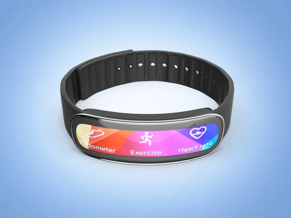 Fitness-Armband Smartwatch isoliert auf blauem Steigungshintergrund — Stockfoto