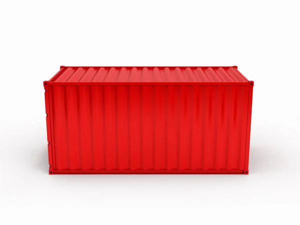 Cargo shipping container without inscription on white background — Stock Photo, Image