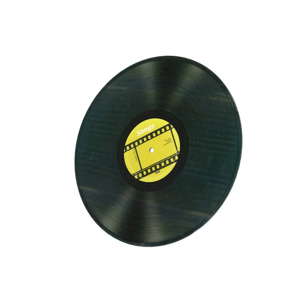 Vinyl record retro sound without shadow on white background 3d — Stock Photo, Image