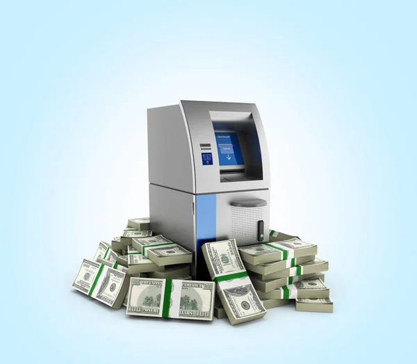 Bancomat circondato da bancomat da 100 dollari Bancomat — Foto Stock