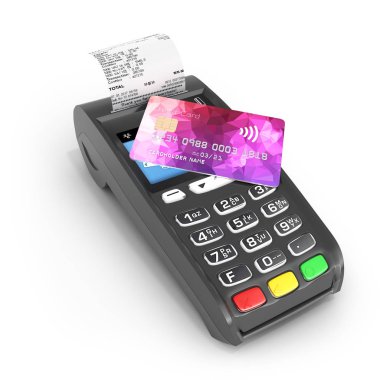 Ödeme touch konsepti Pos terminal giriş ve kredi kartı ile 