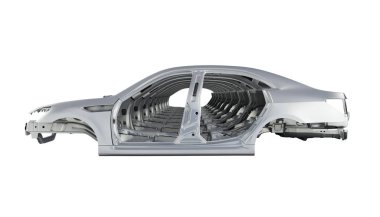 Beyaz arka plan üzerinde 3d hasta izole üst üste dizilmiş araba organları