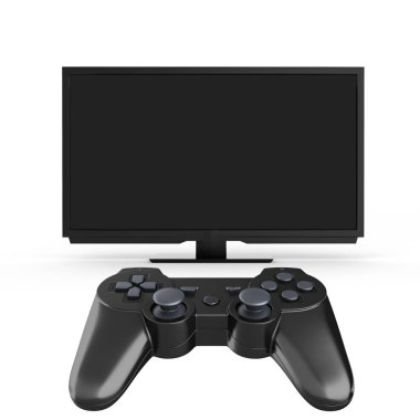 Konsol Tv backg üzerinde oyun çubuğu çizimi üzerinde oyun kavramını