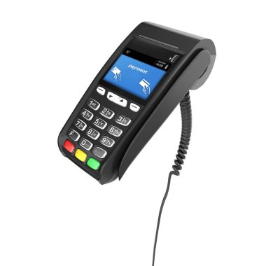 kartı ödeme terminal Pos terminal beyaz arka plan üzerinde izole. 