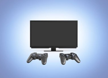 Resimde iki sevinçleri konsolda multiplayer oyun kavramını