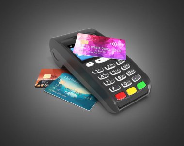 Ödeme touch konsepti Pos terminal kredi kartı ile isolat