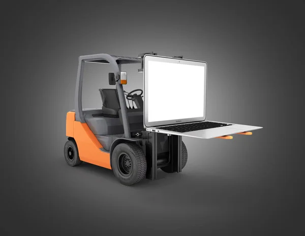 Concept logistics of loading and delivery The forklift lifts the — Stock Photo, Image