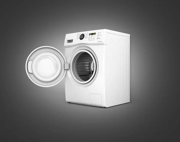 Washing machine with an open door on black gradient background 3 — Stock Photo, Image