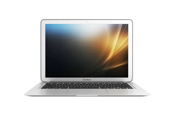 Современный ноутбук изолирован на белом фоне 3d без тени — стоковое фото