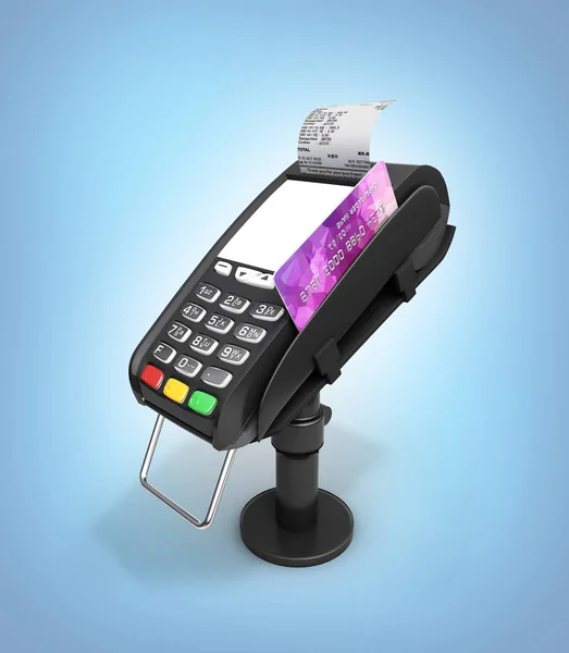 card payment terminal POS terminal with credit card and receipt
