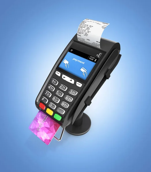 Платіжний термінал POS з кредитною карткою та квитанцією — стокове фото