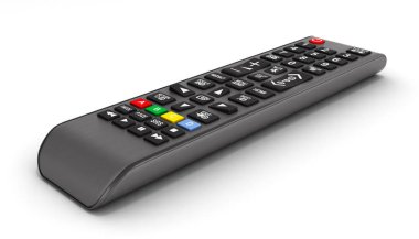 Beyaz arka plan 3D render üzerinde yalıtılmış TV uzaktan kumanda