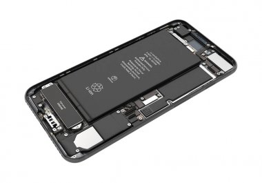 Akıllı telefon açık durumda akıllı telefon bileşenleri montaj isol