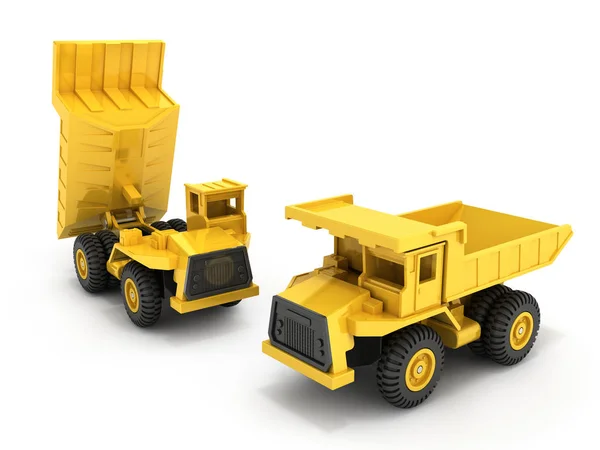 Skládka žluté hračky izolovaná na bílém pozadí 3D vykreslení — Stock fotografie