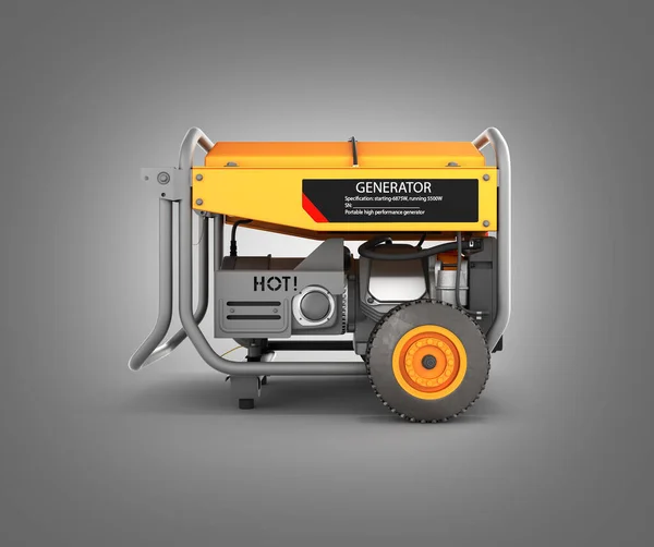 Portable gasoline generator isolated on a gray gradient background 3d render