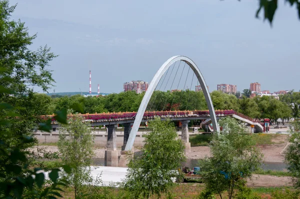 China Heihe Julio 2019 Puente Parque Terraplén Ciudad Heihe Verano — Foto de Stock