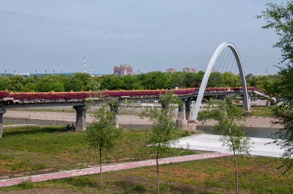 Китай Хэйхэ Июль 2019 Мост Парке Набережной Городе Хэйхэ Летом — стоковое фото