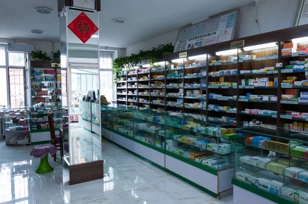 China Heihe Juli 2019 Innenraum Einer Chinesischen Apotheke — Stockfoto