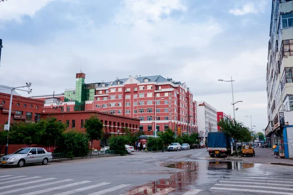 China Heihe Juli 2019 Leere Autobahn Straßen Der Chinesischen Stadt — Stockfoto