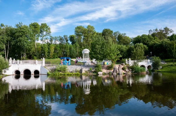 Khabarovsk Russia Luglio 2020 Parco Con Uno Stagno Nel Distretto — Foto Stock