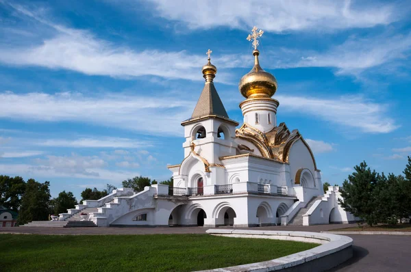 Khabarovsk Russia July 2020 Seraphim Sarov Temple Blue Sky Summer — Stock Photo, Image