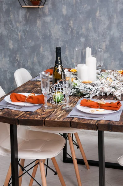 Table Set Holiday Christmas — Stock Photo, Image