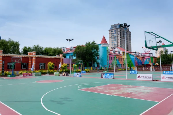 China Heihe Julho 2019 Parque Com Campo Esportivo Dique Cidade — Fotografia de Stock