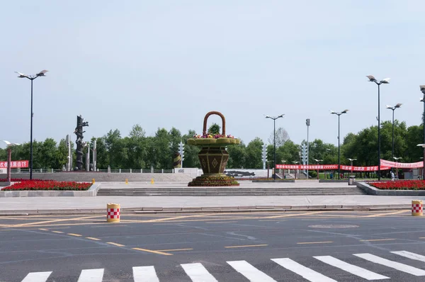 Chine Heihe Juillet 2019 Sentier Piétonnier Sur Autoroute Dans Ville — Photo