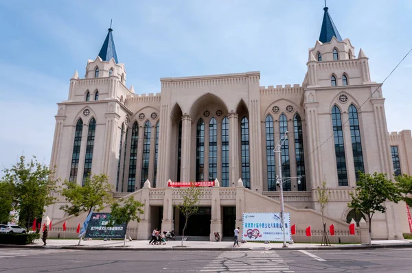 Cina Heihe Luglio 2019 Costruire Sulla Strada Giorno Nella Città — Foto Stock