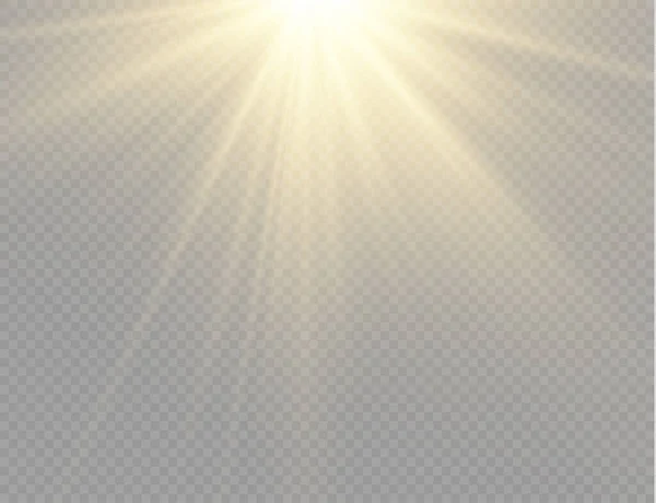 Lumière du soleil, rayons du soleil. — Image vectorielle