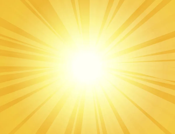 Rayons jaunes soleil. — Image vectorielle