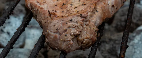 Stek Wołowy Jest Gotowane Południowej Afryki Braai Lub Grilla — Zdjęcie stockowe