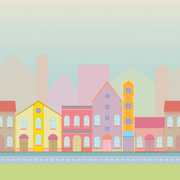 House buildings, home seamless background pattern