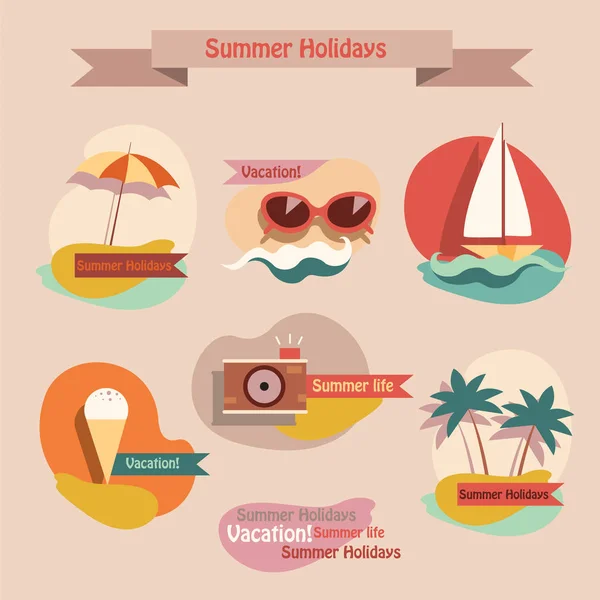 Set of summer elements — Stock Vector