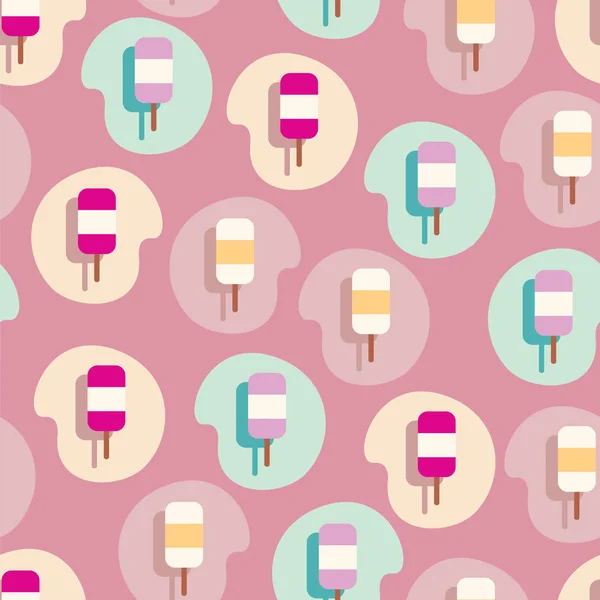 Lovely Ice Cream Cones Seamless Background Pattern Vector Illustration — Stock Vector