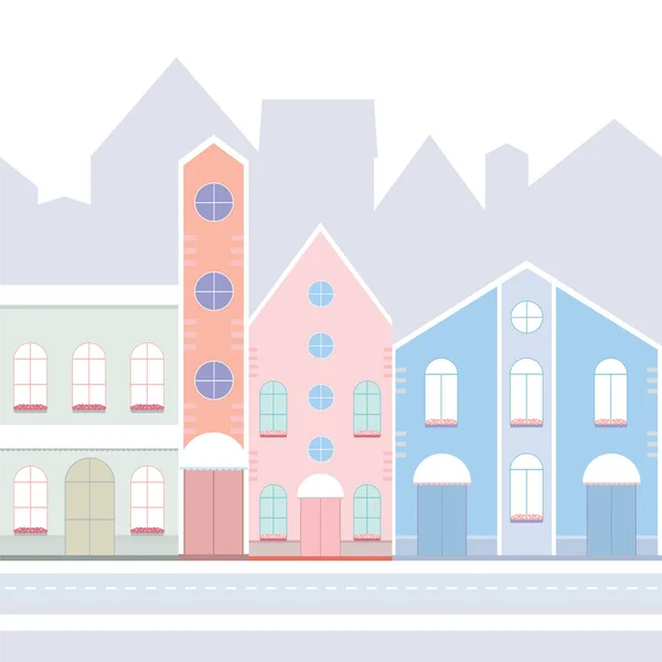 House buildings, home seamless background pattern