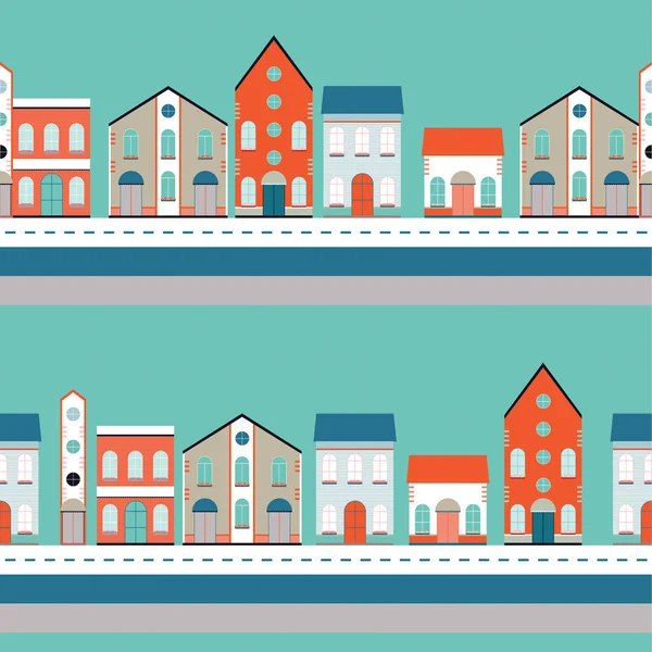 House buildings, home seamless background pattern