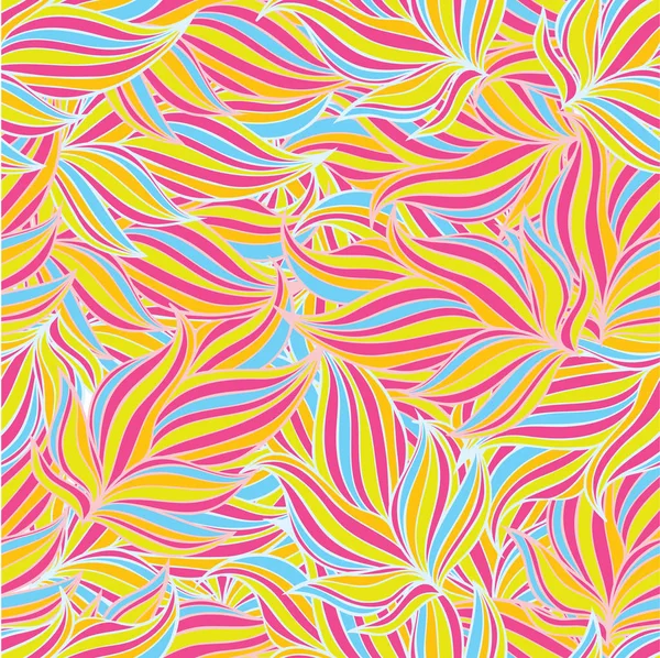 Patrón de fondo floral sin costuras. Naturaleza tema, hojas, mano - elementos abstractos dibujados . — Vector de stock