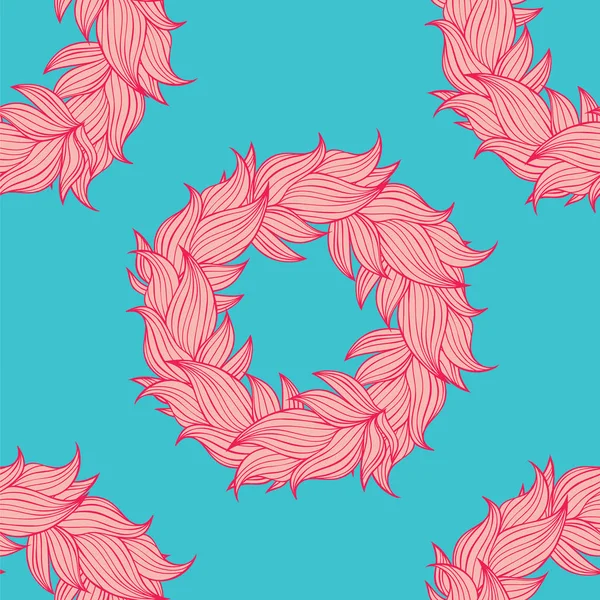 Patrón de fondo floral sin costuras. Naturaleza tema, hojas, mano - elementos abstractos dibujados . — Vector de stock