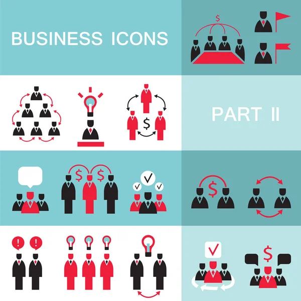 Ensemble d'icônes Web pour les entreprises, les finances, le bureau, la communication, les ressources humaines — Image vectorielle