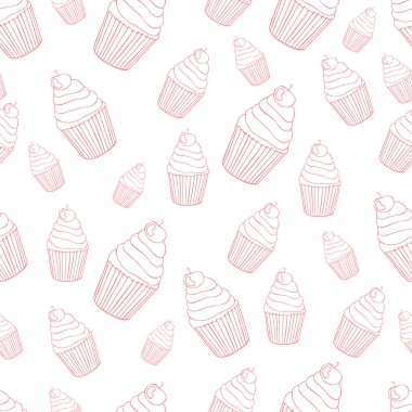 Güzel cupcake sorunsuz arka plan deseni