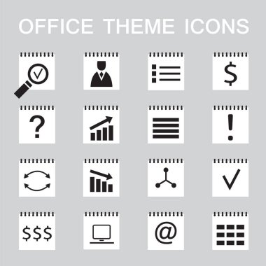 İş, office teması için 16 web simgeler kümesi