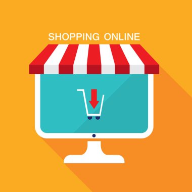 E ticaret iş kavramı. Online mağaza, satış, ürün satın.